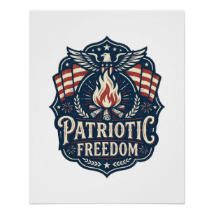 Patriotisches Lagerfeuer Nacht Vektor Grafik T-Shi Poster