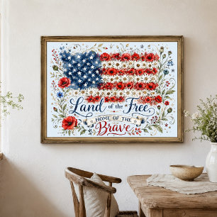 Patriotisches Land der Freien Heimat der Tapferen Poster