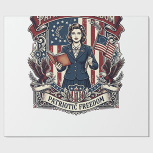 Patriotisches Lehrer Vektorgrafik T-Shirt_1 Geschenkpapier