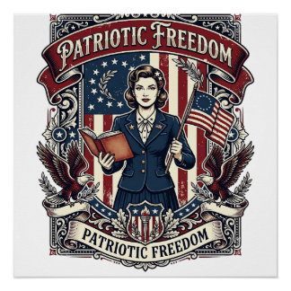 Patriotisches Lehrer Vektorgrafik T-Shirt_1 Poster