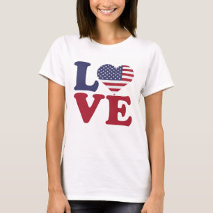 Patriotisches Liebe Herz T-Shirt