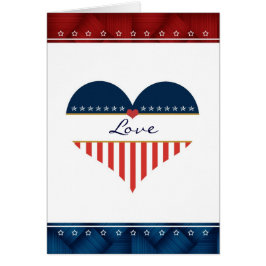 Patriotisches Liebe USA-Flaggen-Herz-leere Karte