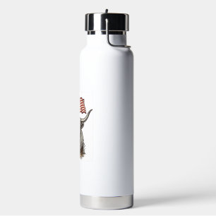 Patriotisches Longhorn-Rind und rotes Scheune-Vekt Trinkflasche
