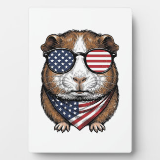 Patriotisches Meerschweinchen Vintage-Stich Fotoplatte
