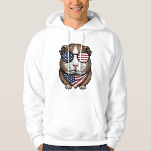 Patriotisches Meerschweinchen Vintage-Stich Hoodie