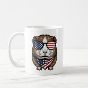 Patriotisches Meerschweinchen Vintage-Stich Kaffeetasse
