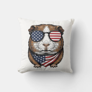 Patriotisches Meerschweinchen Vintage-Stich Kissen