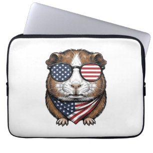 Patriotisches Meerschweinchen Vintage-Stich Laptopschutzhülle
