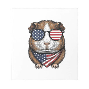 Patriotisches Meerschweinchen Vintage-Stich Notizblock