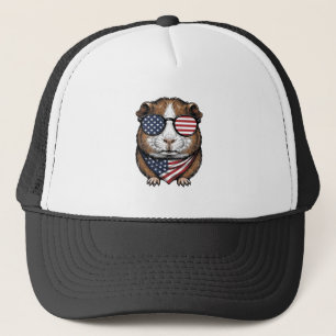 Patriotisches Meerschweinchen Vintage-Stich Truckerkappe