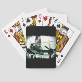 Patriotisches militärisches Flugzeug des Zweiten W Spielkarten