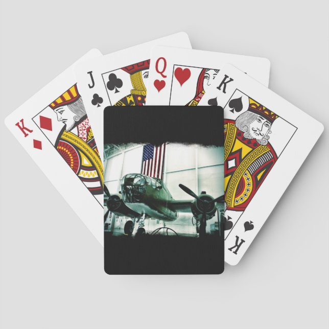 Patriotisches militärisches Flugzeug des Zweiten W Spielkarten (Rückseite)