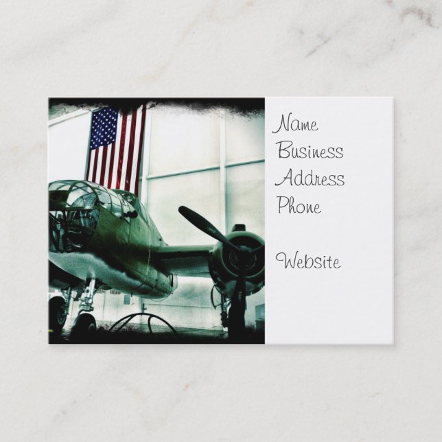 Patriotisches militärisches Flugzeug des Zweiten W Visitenkarte (Vorderseite)