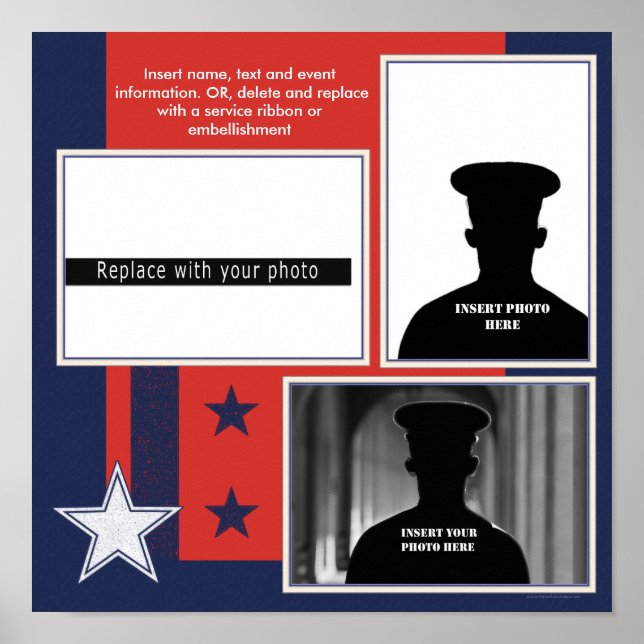 Patriotisches Militärthemenfoto Collage Poster (Vorne)