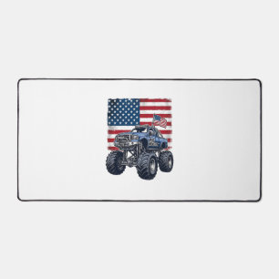 Patriotisches Monster-Truck-Vintage-Stichdesign_1 Schreibtischunterlage