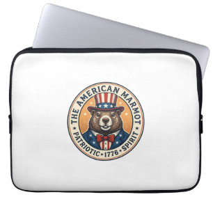Patriotisches Murmeltier Vintage Gravur Shirt Desi Laptopschutzhülle