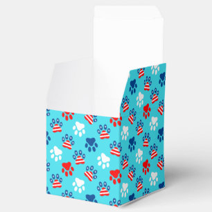 Patriotisches Muster aus Red White und Blue Dog Pa Geschenkschachtel