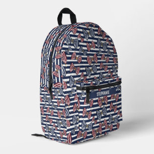 Patriotisches Muster der Streifen Bedruckter Rucksack