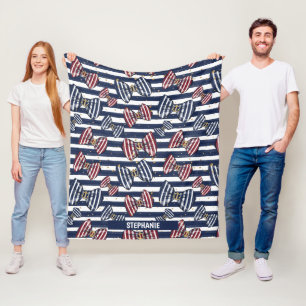 Patriotisches Muster der Streifen Fleecedecke