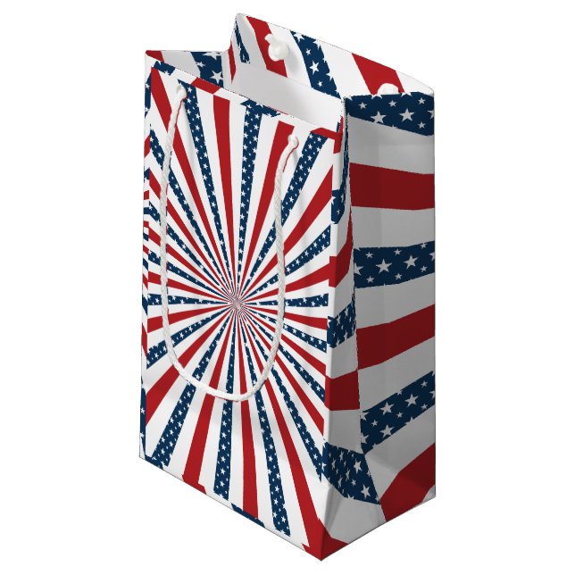 Patriotisches Muster Kleine Geschenktüte (Vorderseite Schrägansicht)