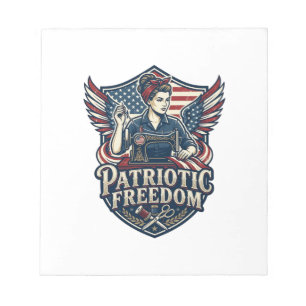 Patriotisches Näh-Mom-Vektorgrafik-T-Shirt_1 Notizblock