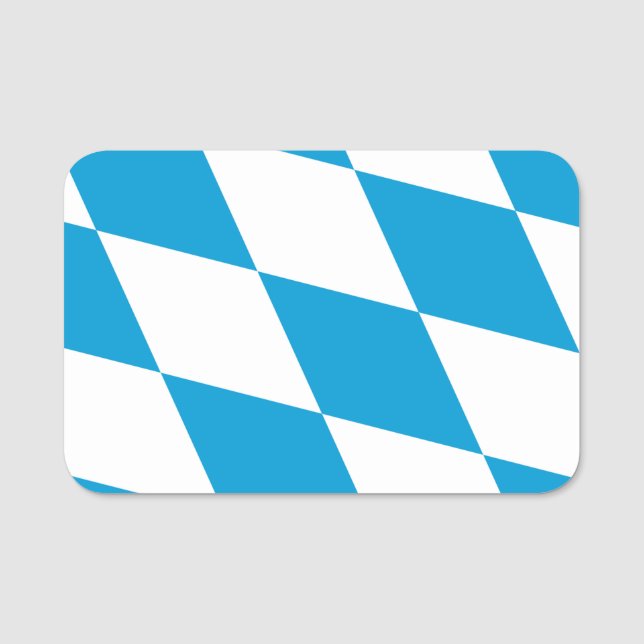 Patriotisches Namensschild mit der Flagge Bayerns, (Vorderseite)