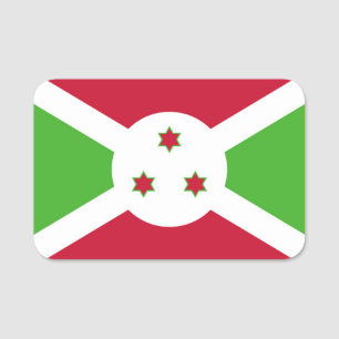 Patriotisches Namensschild mit der Flagge Burundis