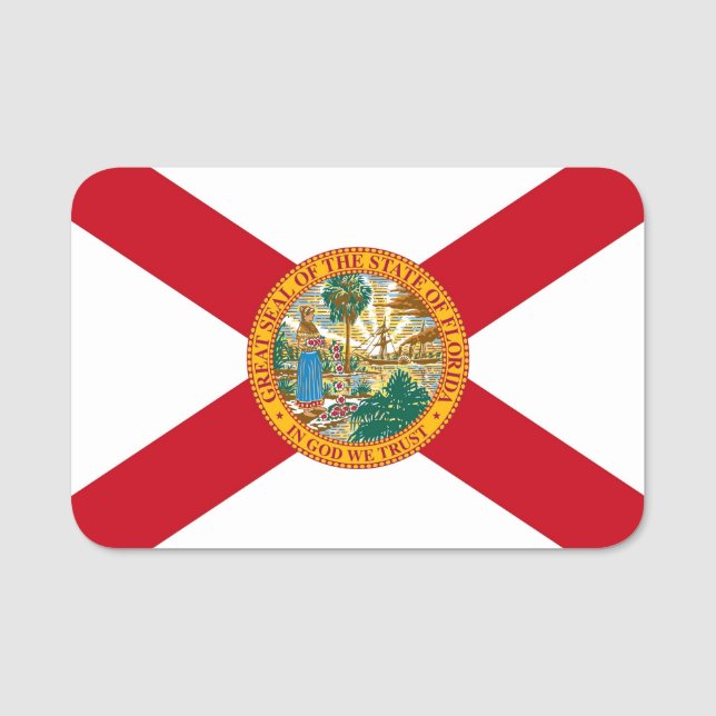 Patriotisches Namensschild mit der Flagge Floridas (Vorderseite)