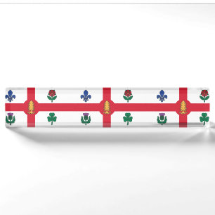 Patriotisches Namensschild mit Flagge von Montreal Namensplakette