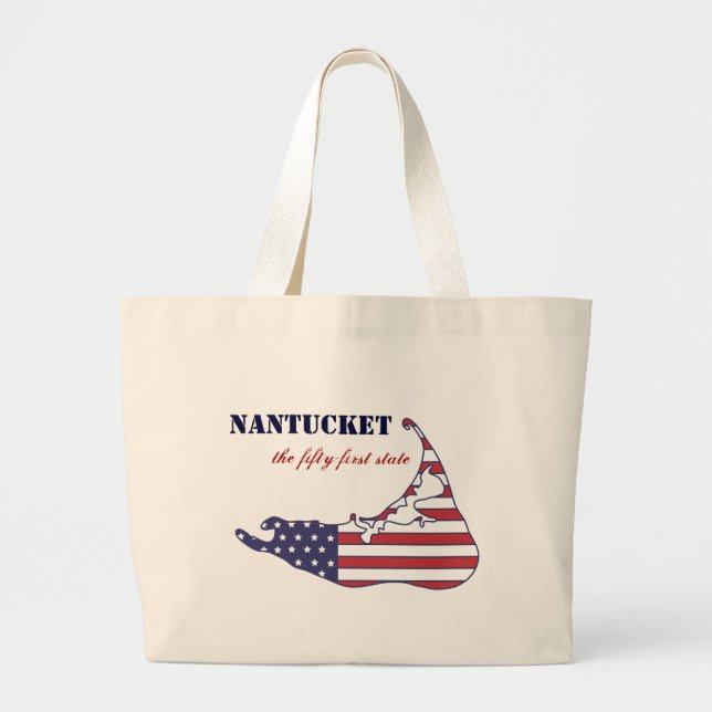 Patriotisches Nantucket, der 51. Staat von Amerika Jumbo Stoffbeutel (Vorne)