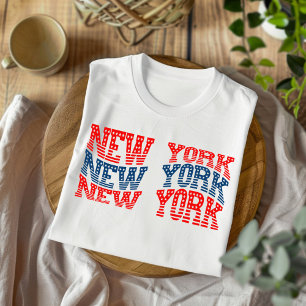Patriotisches New York Rot und Blau Boho T-Shirt