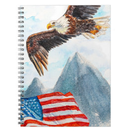 Patriotisches Norebook - Adler und Flagge Notizblock
