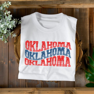Patriotisches Oklahoma-Rot-Blau-Boho-T-Shirt  T-Shirt