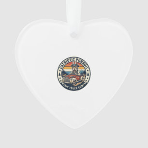 Patriotisches Onkel-Sam-Katz Retro-Sonnenuntergang Ornament