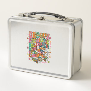 Patriotisches Onkel-Sam-Katz Retro-Typografie T-Sh Metall Brotdose