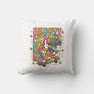 Patriotisches Onkel Sam Katze Retro-Typografie T-S Kissen