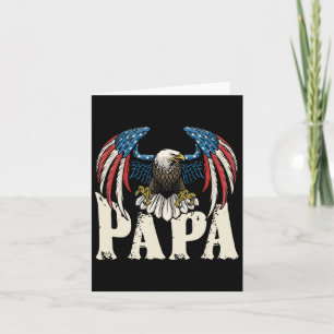 Patriotisches Papa-Weißkopfseeadler-Shirt USA-Flag Karte