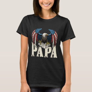 Patriotisches Papa-Weißkopfseeadler-Shirt USA-Flag T-Shirt