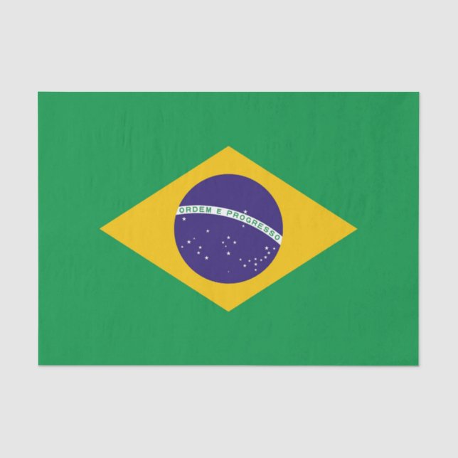 Patriotisches Papiertaschentuch mit Flagge Brasili Seidenpapier (Vorderseite)