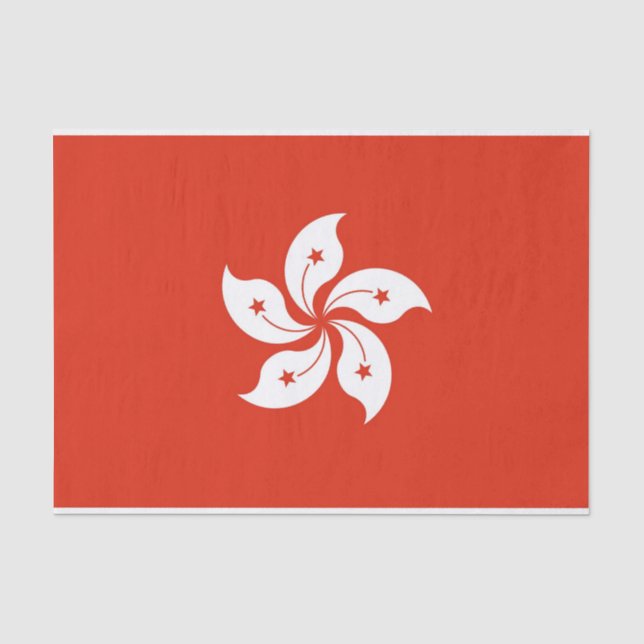 Patriotisches Papiertaschentuch mit Flagge Hongkon Seidenpapier (Vorderseite)