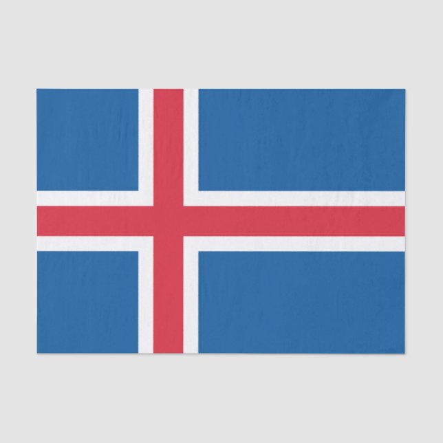 Patriotisches Papiertaschentuch mit Flagge Islands Seidenpapier (Vorderseite)