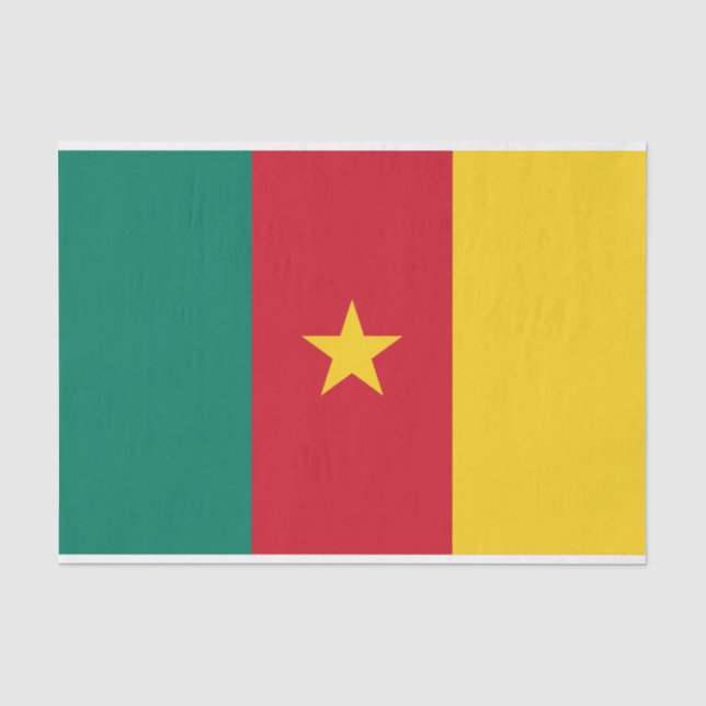 Patriotisches Papiertaschentuch mit Flagge Kamerun Seidenpapier (Vorderseite)