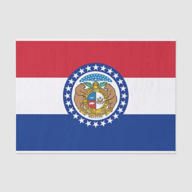 Patriotisches Papiertaschentuch mit Flagge Missour Seidenpapier (Vorderseite)