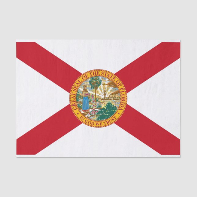 Patriotisches Papiertaschentuch mit Florida-Flagge Seidenpapier (Vorderseite)