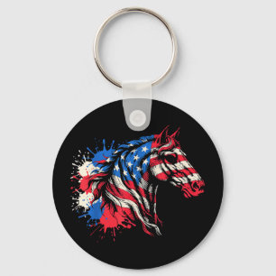 Patriotisches Pferd amerikanische Flagge Splash Ar Schlüsselanhänger