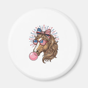 Patriotisches Pferd Bubble Gum Vintage Vector T-Sh Magnet