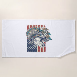 Patriotisches Pferd Flagge Vintage Vektor T-Shirt Strandtuch