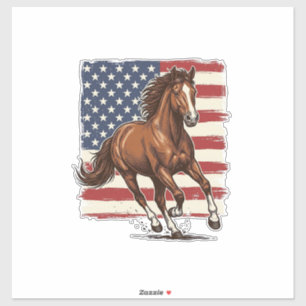 Patriotisches Pferd Vintage Western Vektor Design_ Aufkleber