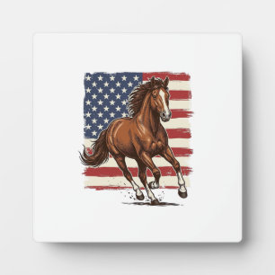 Patriotisches Pferd Vintage Western Vektor Design_ Fotoplatte
