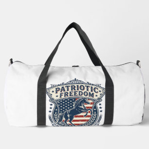 Patriotisches Pferde-Ranch-Mom-Vektorgrafik-T-Shir Duffle Bag